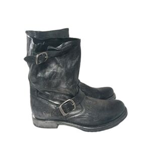 Frye Veronica Short Boot Leather Boots Women's size 6.5 B Black Silver 3470325